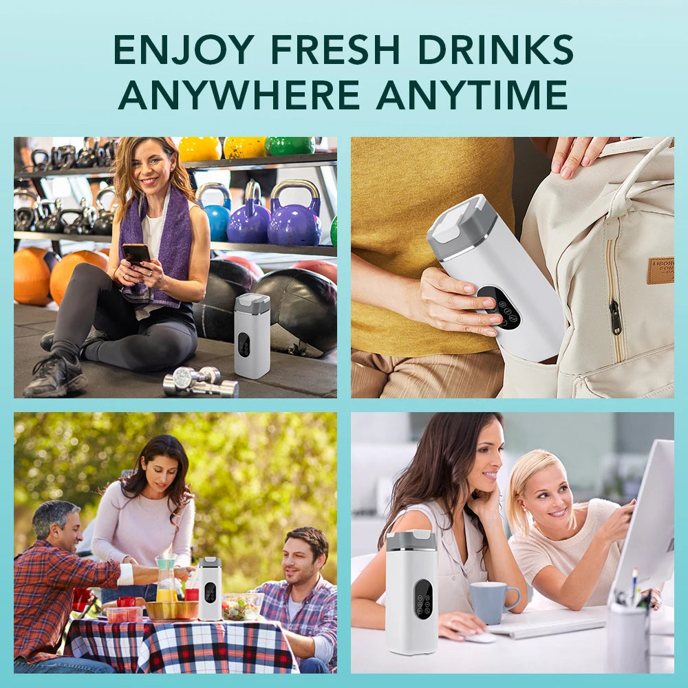 Portable 12-Blade Electric Juicer Cup with Digital Display - 10