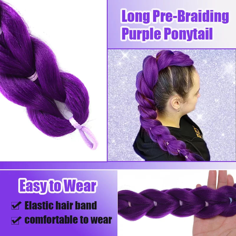 26 Inch Jumbo Purple Braiding Hair Extensions - 11