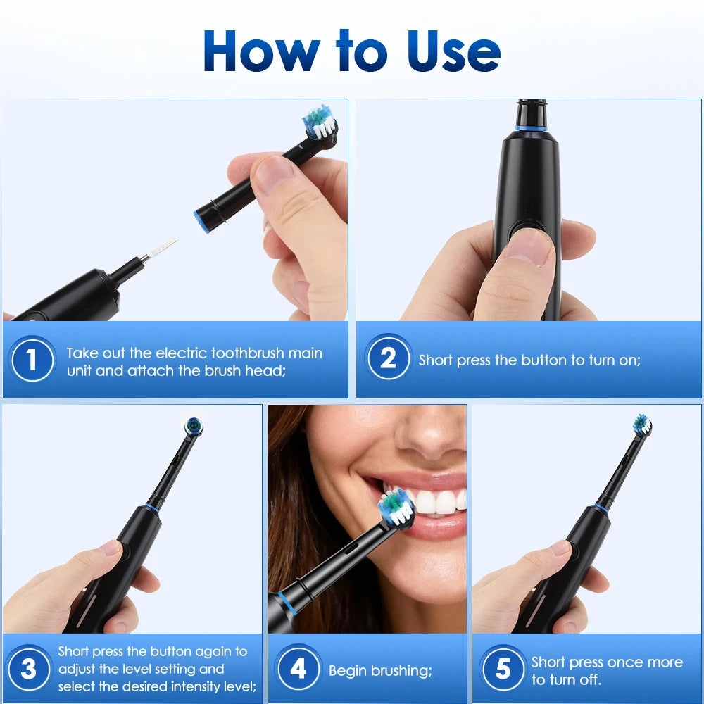 3D Rotating Electric Toothbrush for Adults with 5 Deep Cleaning Modes - 9