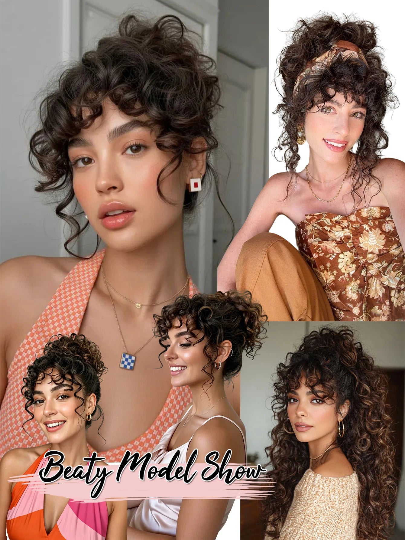 Short Curly Clip-In Hair Topper for Thinning Hair - 15