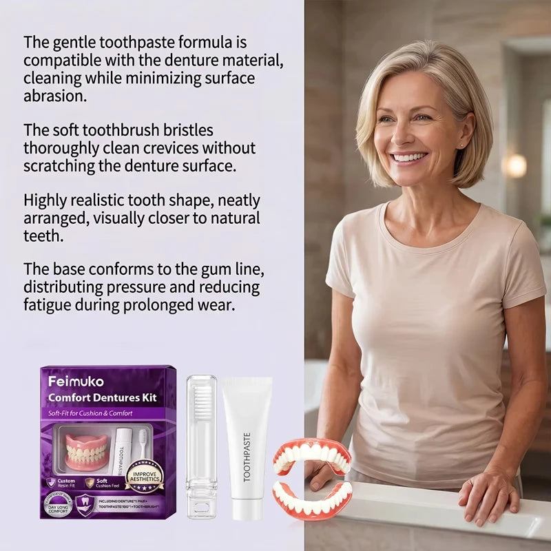 Comfortable Silicone Full Set Dentures for Instant Smile Enhancement