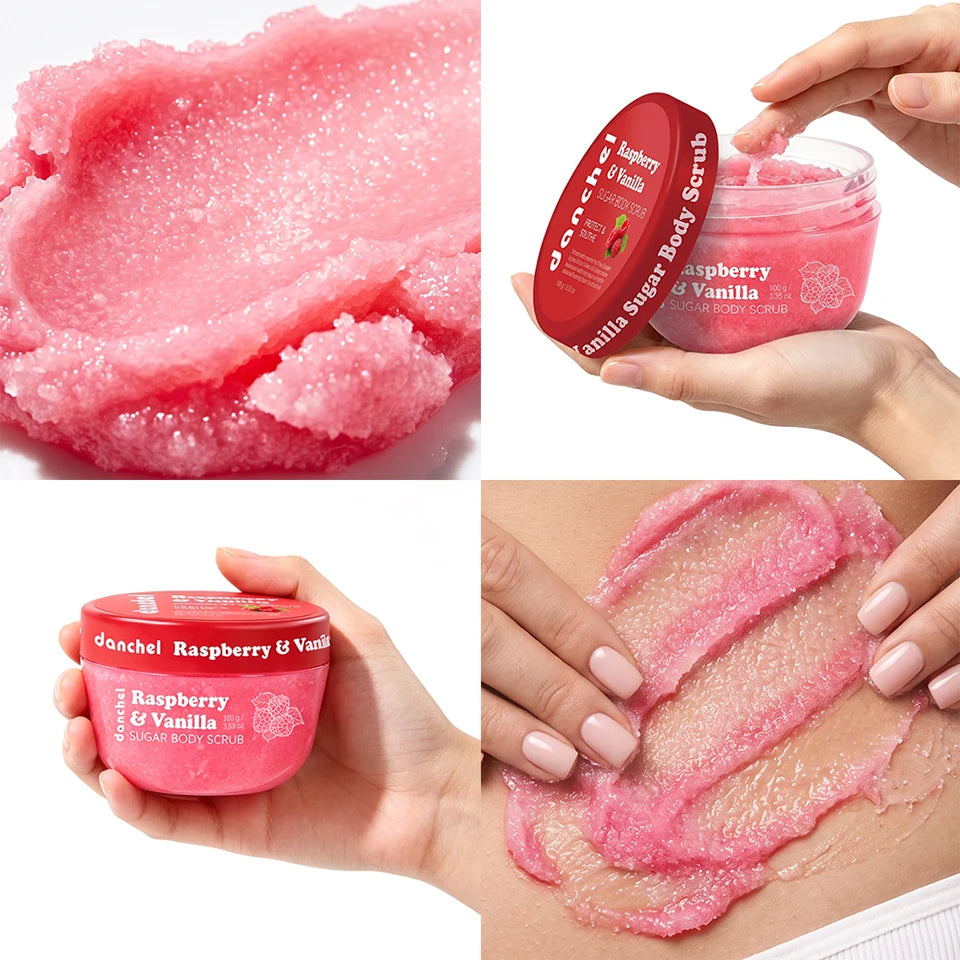Raspberry and Vanilla Sugar Body Scrub for Smooth Nourished Skin