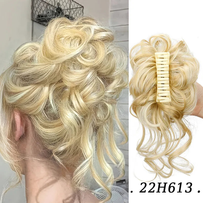 Elastic Curly Hair Bun Extension for Instant Volume and Updo Hairstyles - 17
