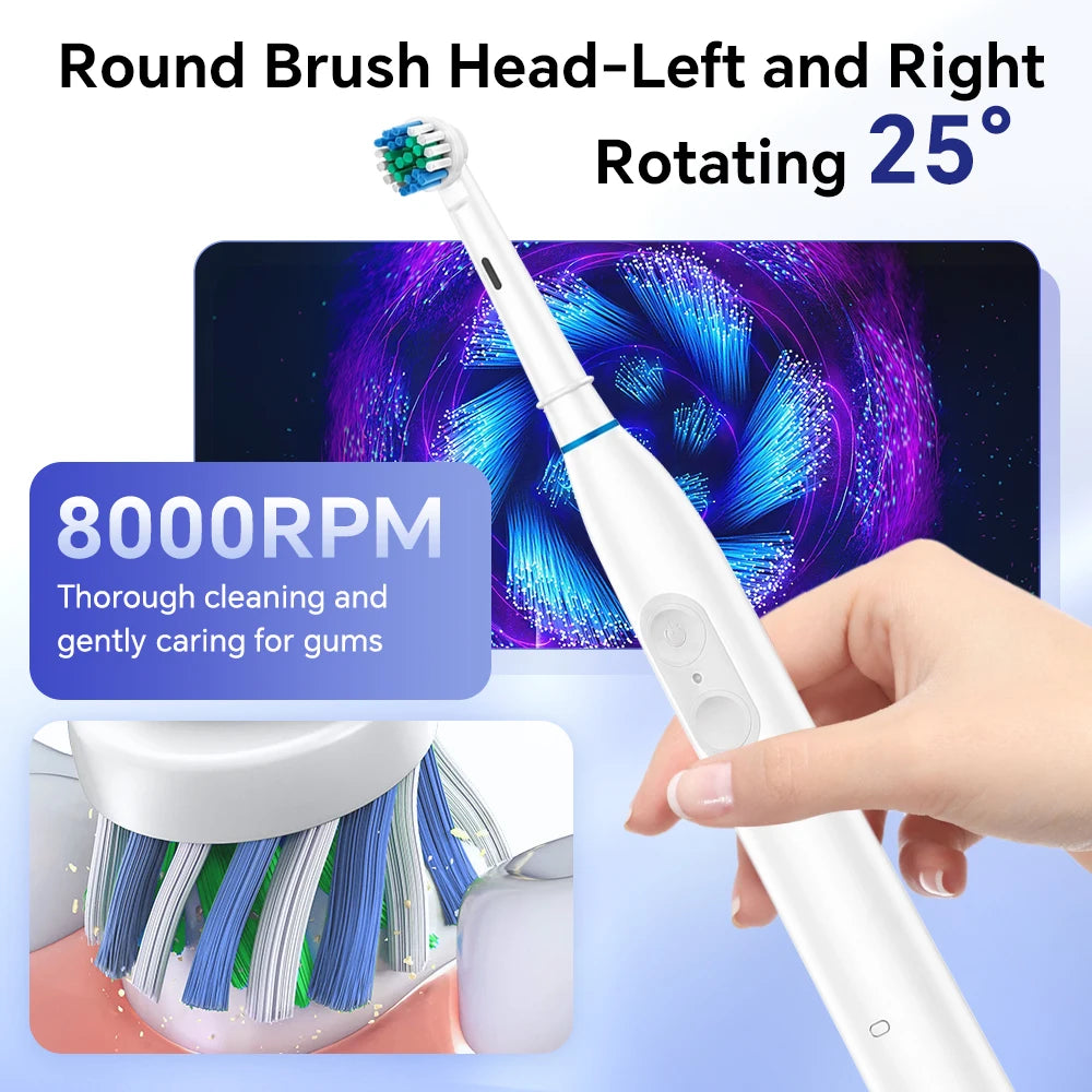 Rechargeable Rotating Electric Toothbrush with 5 Cleaning Modes