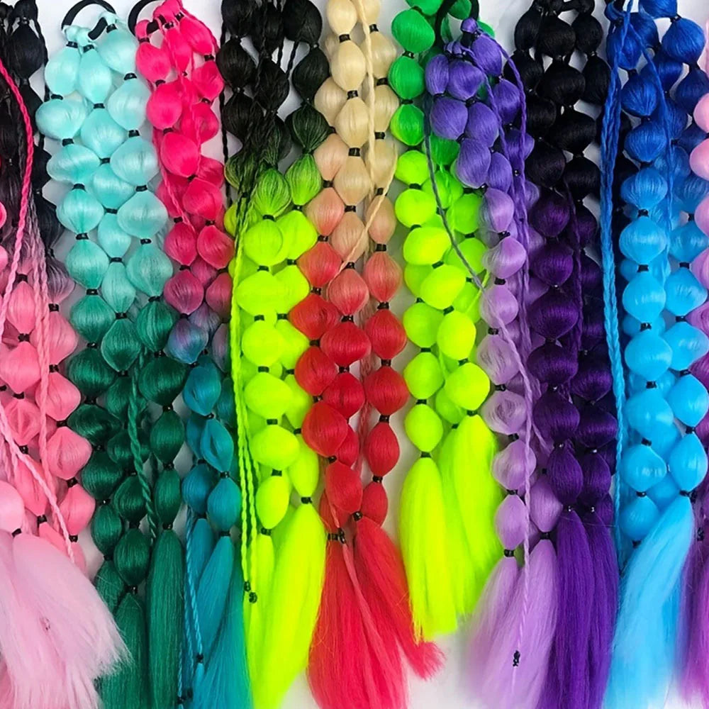 Colorful Bubble Braid Ponytail Extension for Instant Volume