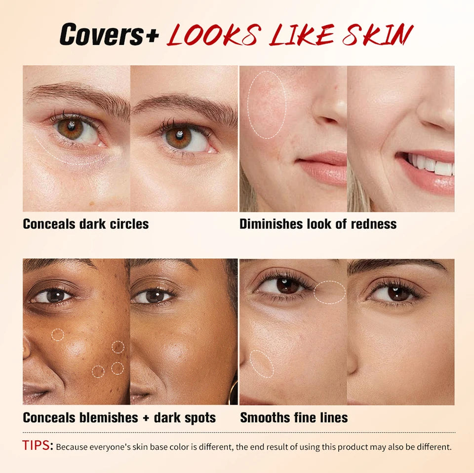 2-in-1 Blurring Concealer and Liquid Foundation for Flawless Full Coverage - 12