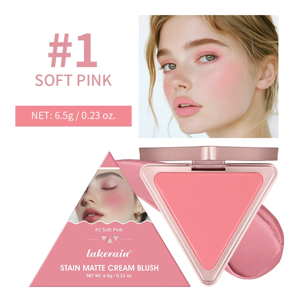Matte Satin Cream Blush for Long-Lasting Natural Glow and Oil Control