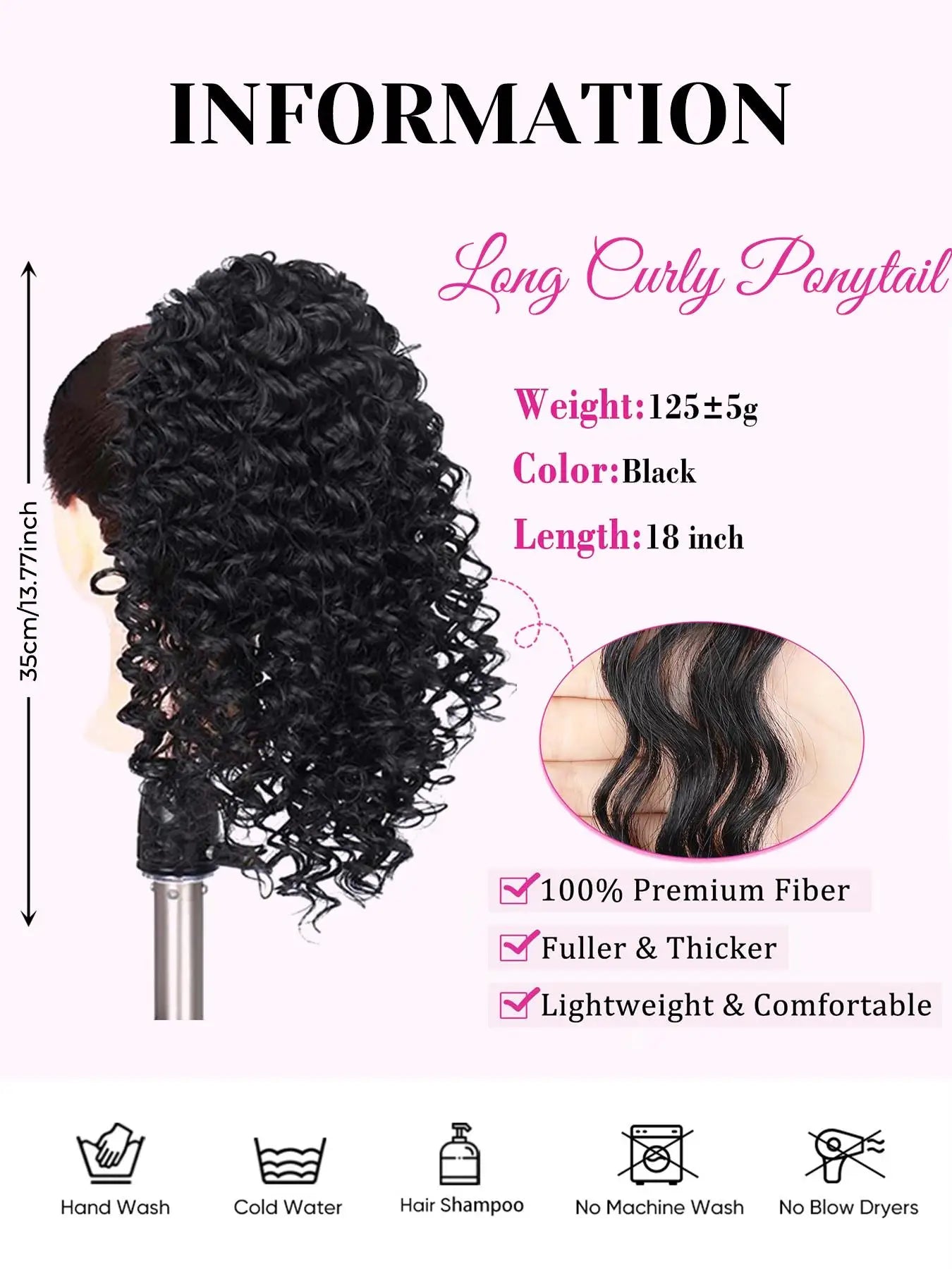 Afro Kinky Curly Drawstring Ponytail Extension - 17