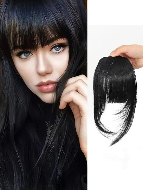 Clip-In Wispy Fringe Bangs with Sideburns for Natural Hair Transformation - 15