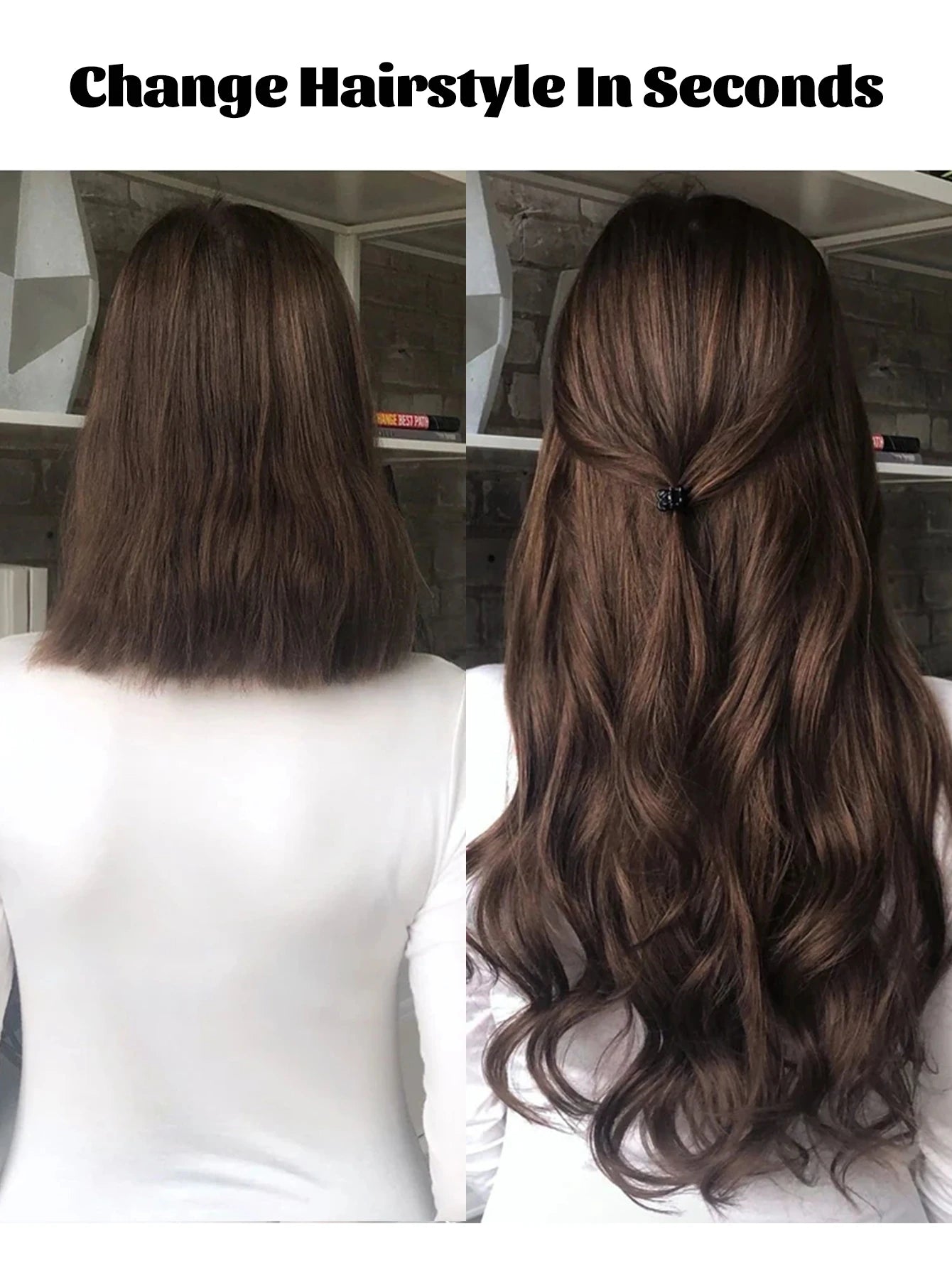 22-Inch Wavy Clip-In Hair Extensions for Instant Volume - 3