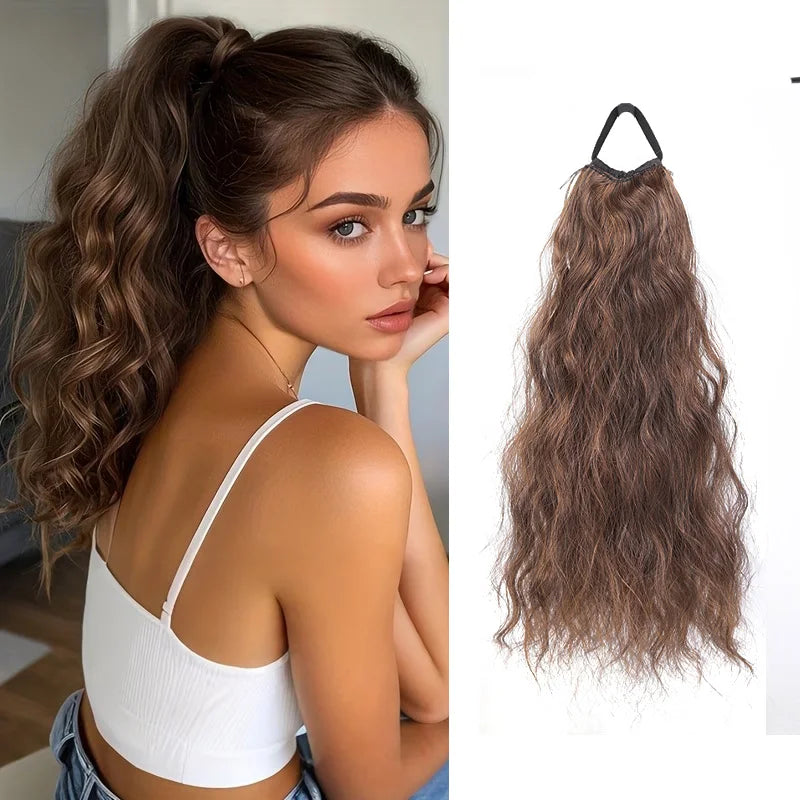 Wavy Ponytail Hair Extension with Elastic Band - 12