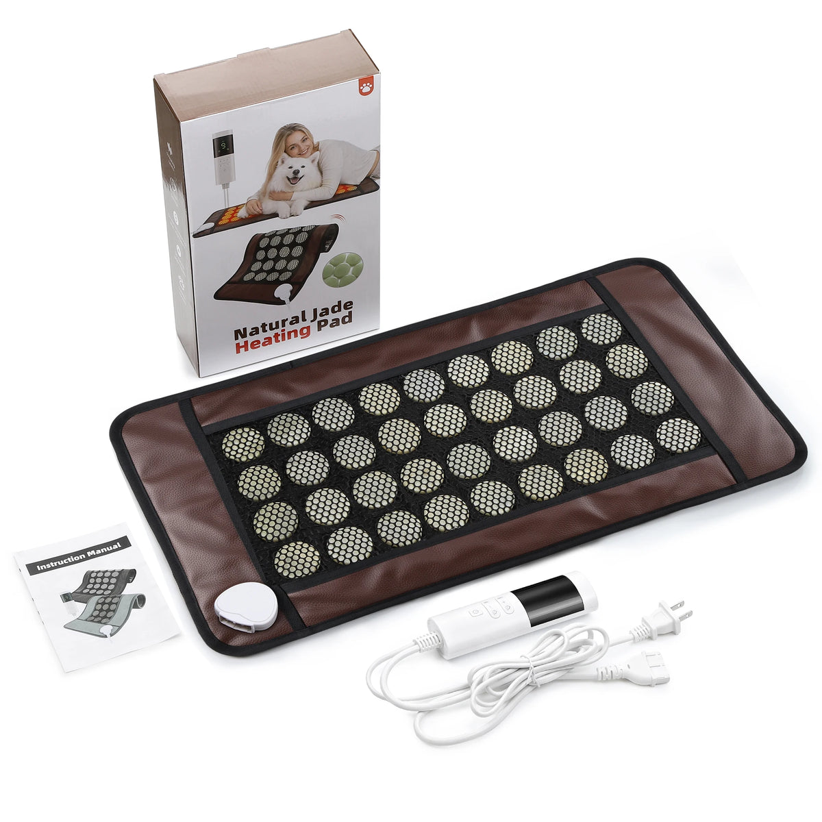 Natural Jade Stone Heating Pad for Back Pain and Muscle Relief