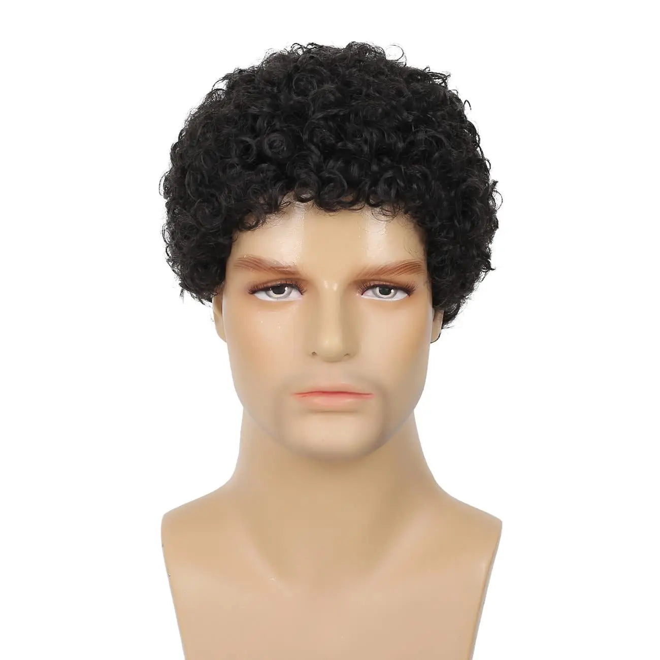 Short Curly Afro Wig for Men for Halloween Cosplay and Daily Styling - 2