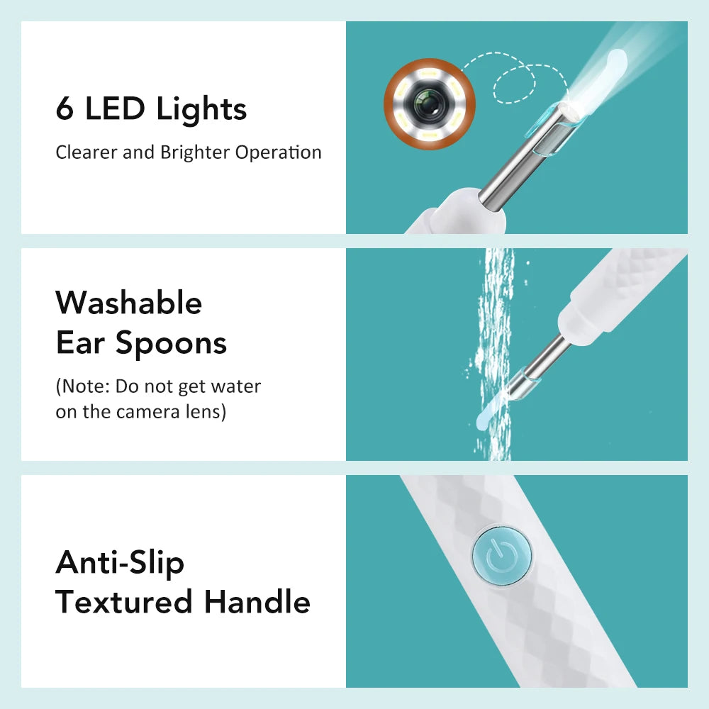 Smart Visual Ear Wax Removal Tool with HD Camera and Tweezers - 11