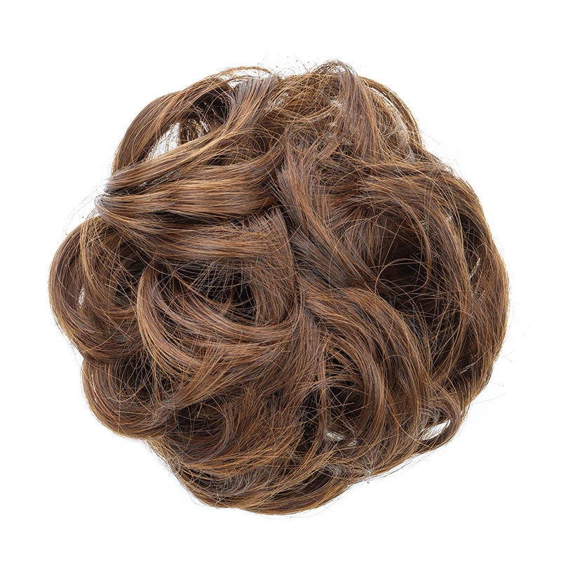Messy Wavy Bun Hair Extension for Women Curly Chignon Hair Piece - 9