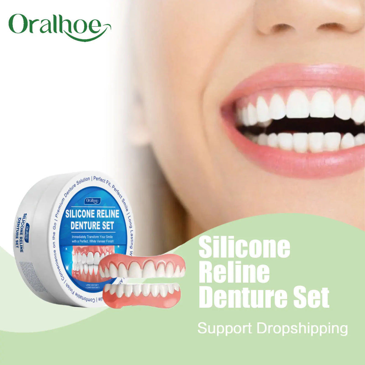 Soft Silicone Denture Reline Kit for Comfortable Temporary Dental Repair