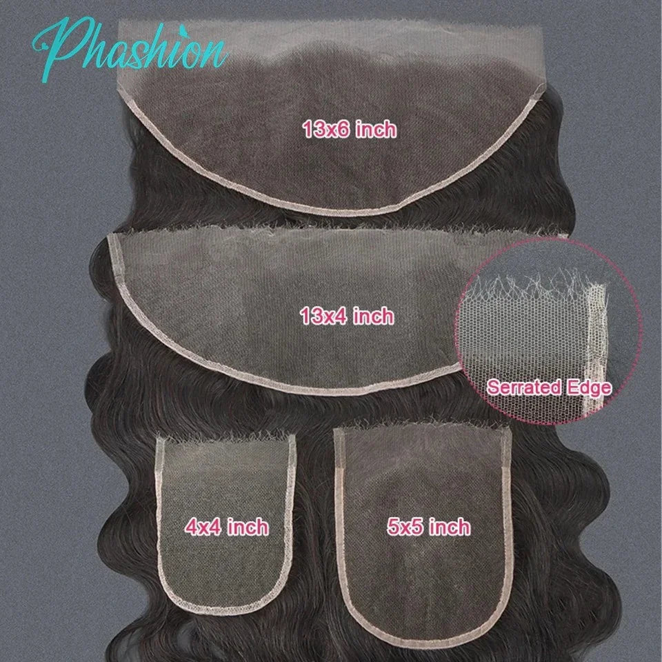 Natural Straight Human Hair Lace Frontal and Closure Piece - 1