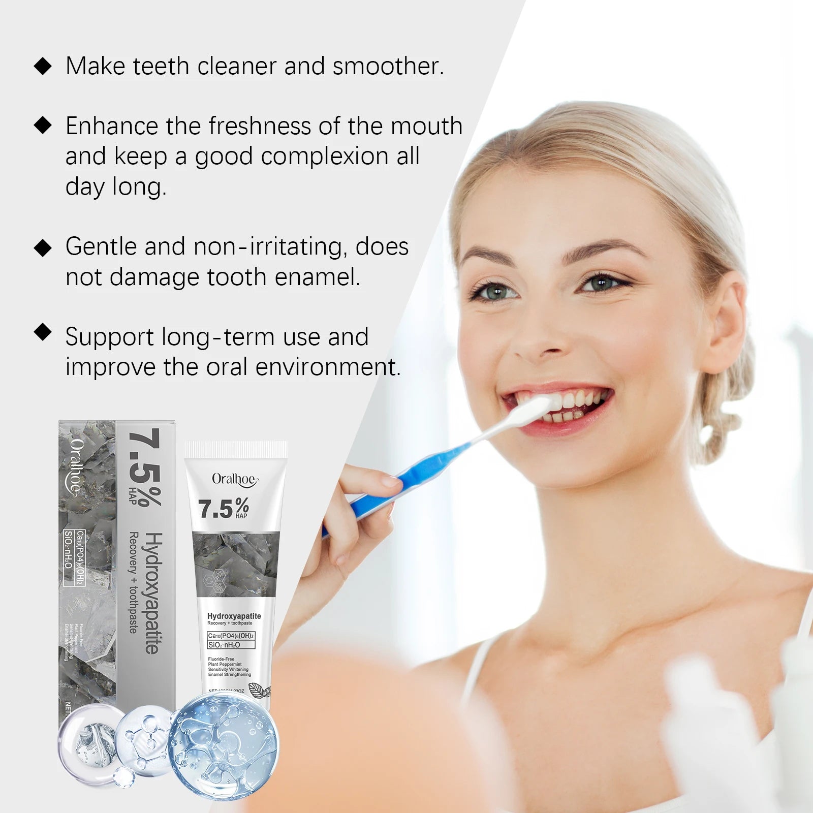 Hydroxyapatite Enamel Repair Whitening Toothpaste for Sensitive Teeth - 16