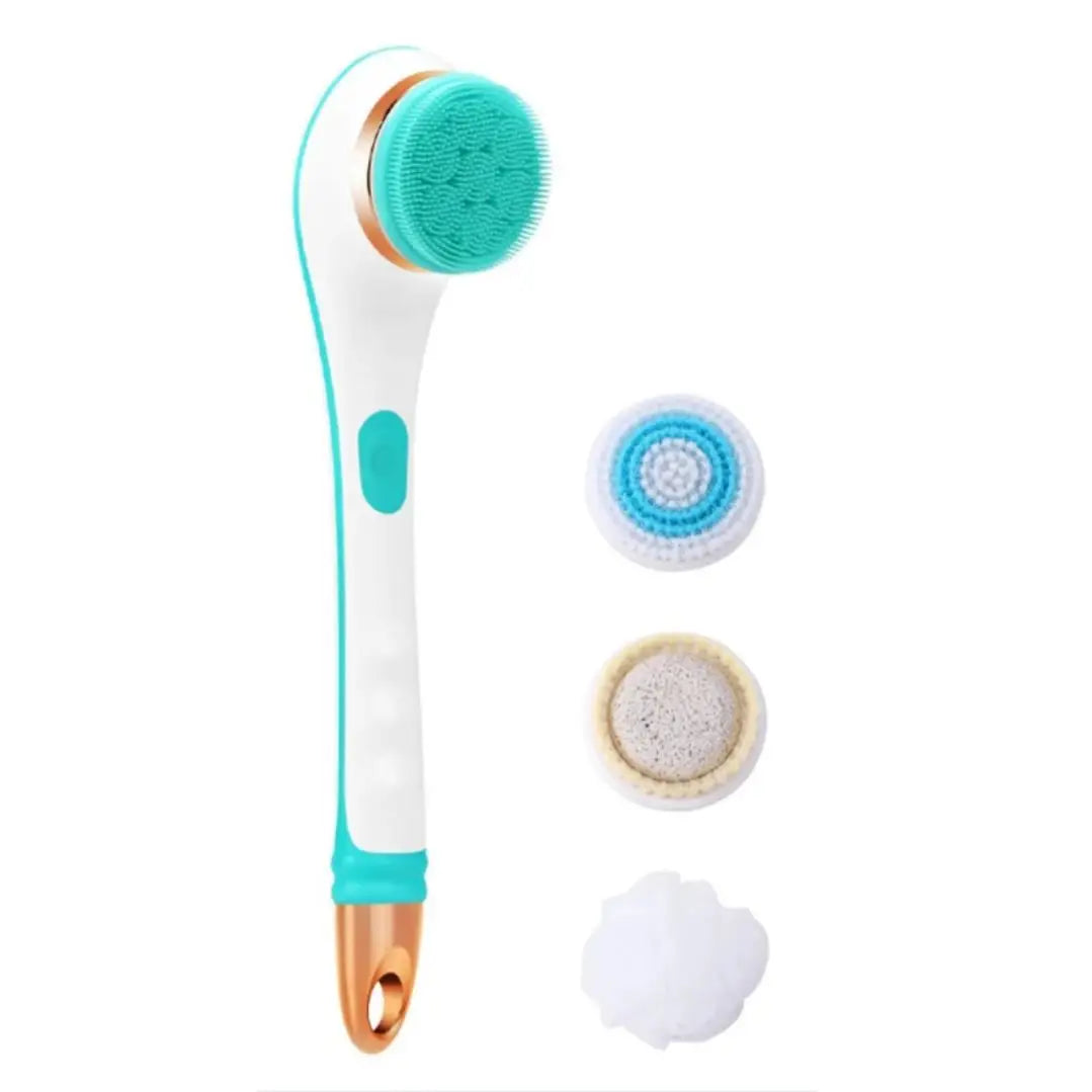 Electric Rotating Body Scrubber with Long Handle for Deep Skin Exfoliation