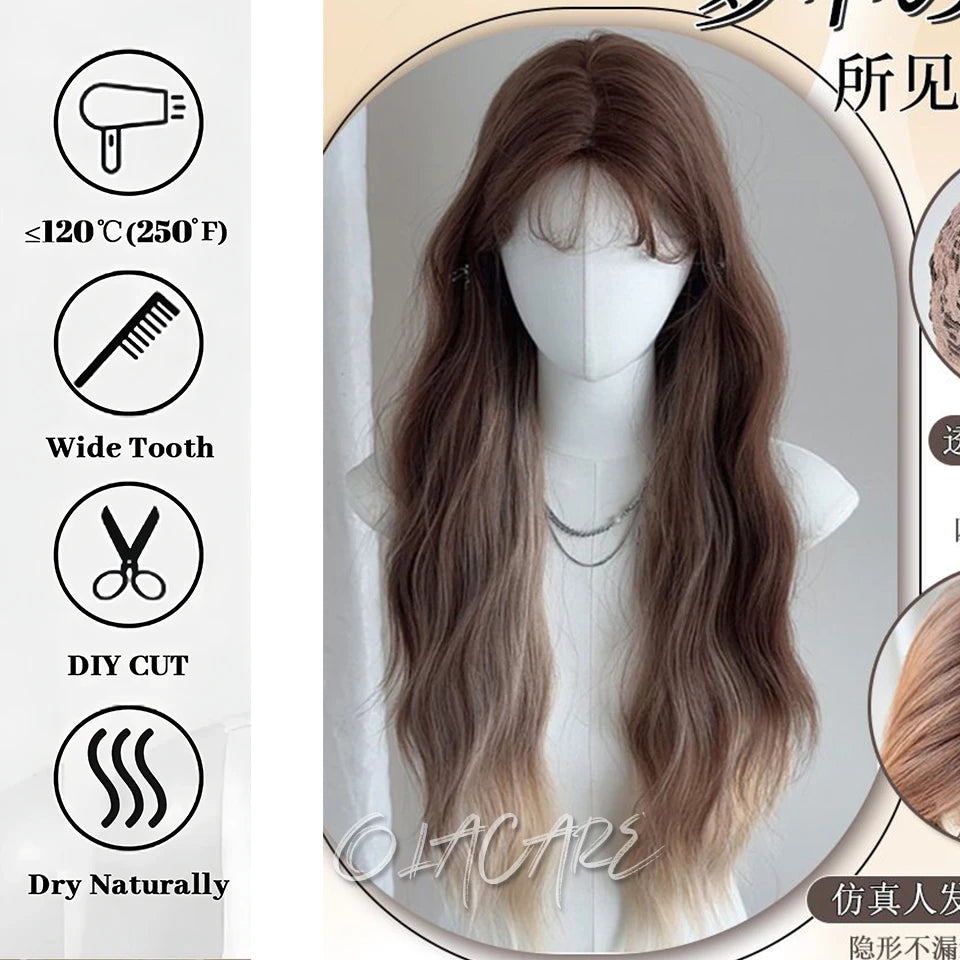Long Straight Synthetic Wig with Bangs for Cosplay and Parties - 16