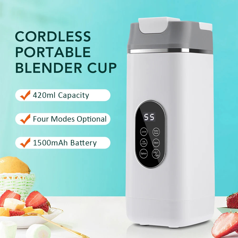 Portable 12-Blade Electric Juicer Cup with Digital Display