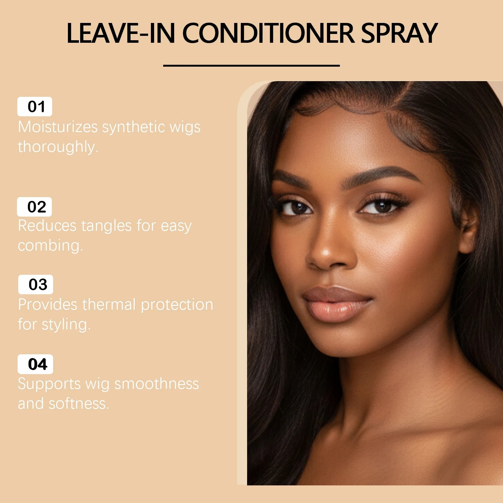 3-in-1 Rose Leave-In Conditioning Spray for Wigs and Natural Hair - 10