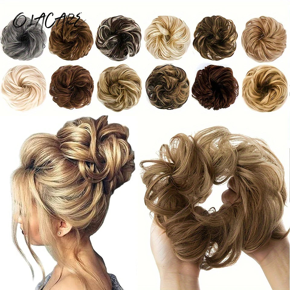 Synthetic Braid Hair Scrunchie for Instant Messy Bun Updos