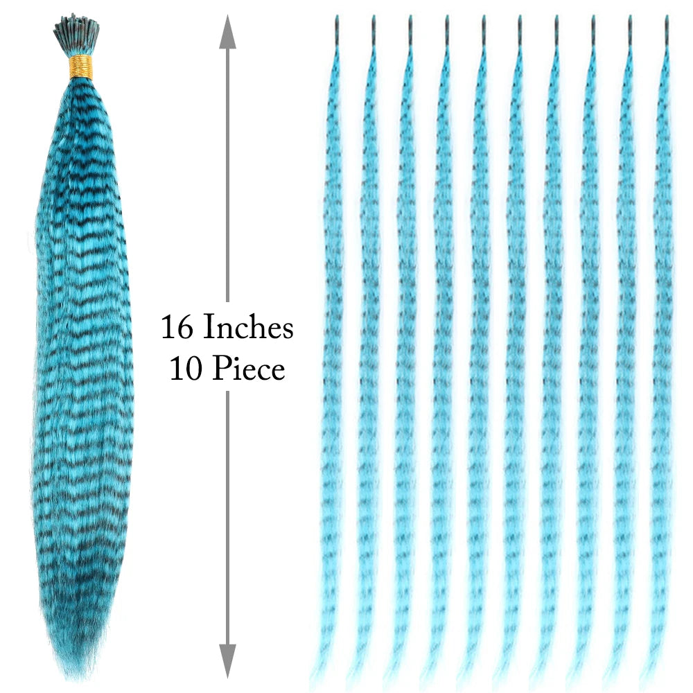 16-Inch Rainbow Feather Hair Extensions for Easy Highlights - 7