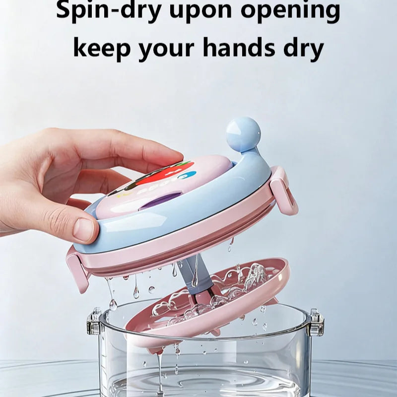 Portable Denture Cleaning Case with Rotary Brush and Storage Tray - 6