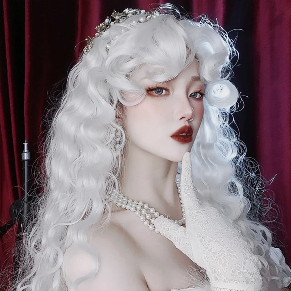 Long Wavy Cosplay Wig with Bangs for Parties and Events