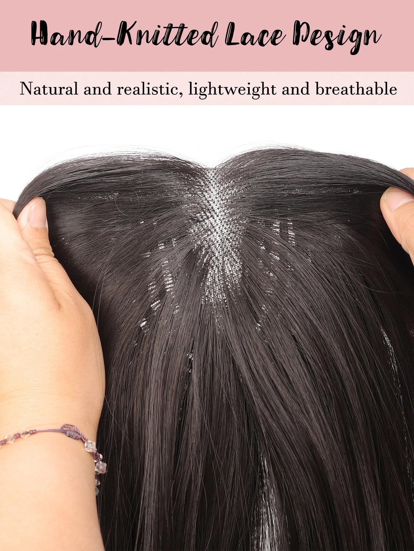 Clip-In Hair Topper with Bangs for Volume and Hair Coverage - 14