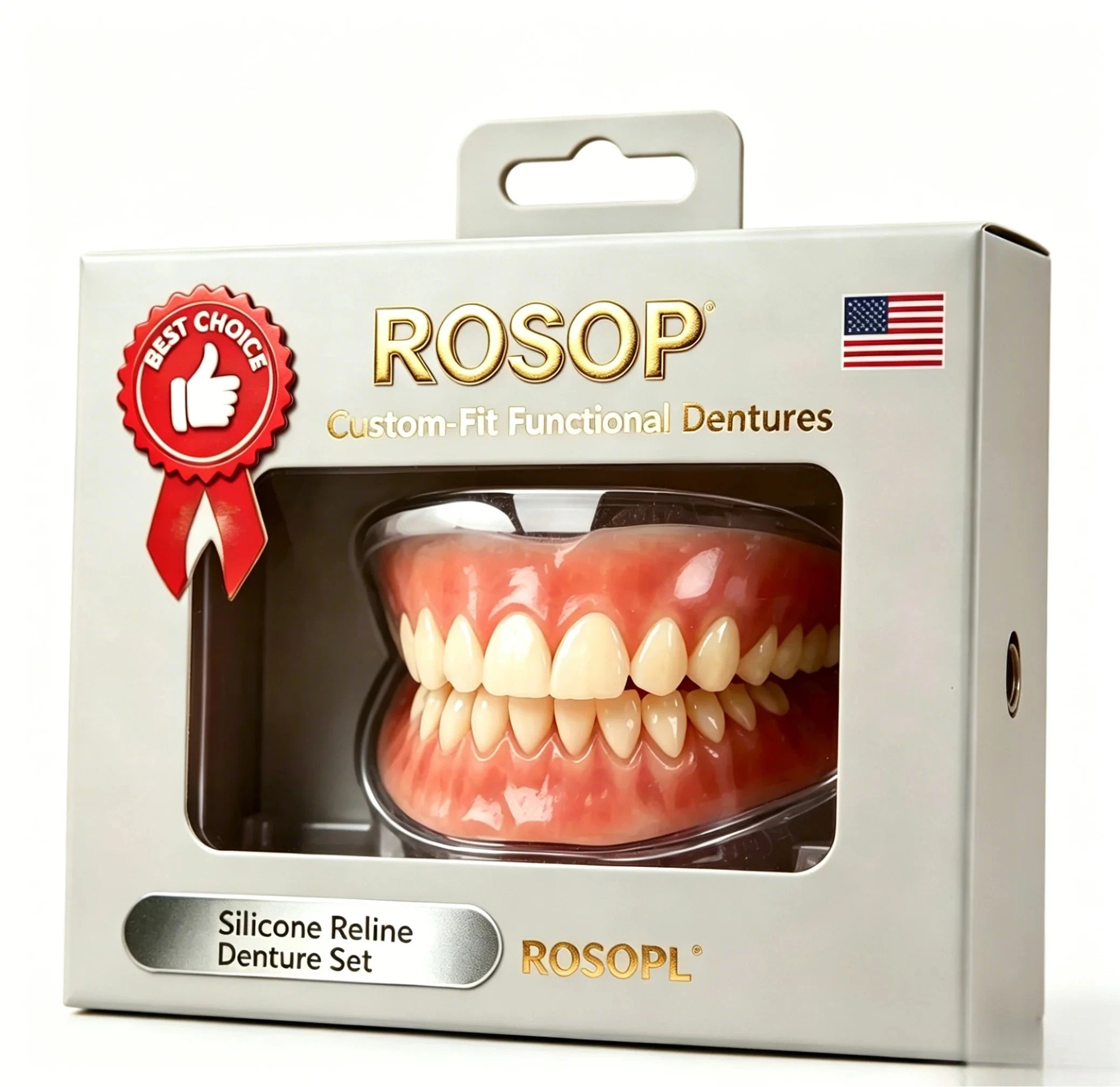 Comfortable Silicone Denture Kit for Men and Women - 6