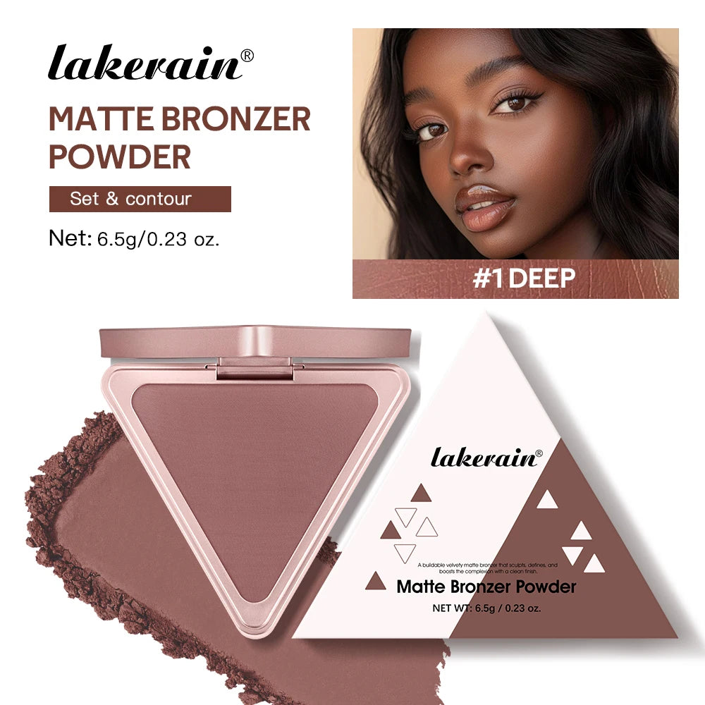 Long-Lasting Matte Bronzer Powder for Smooth Face Contouring