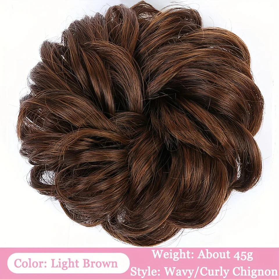 Synthetic Braid Hair Scrunchie for Instant Messy Bun Updos