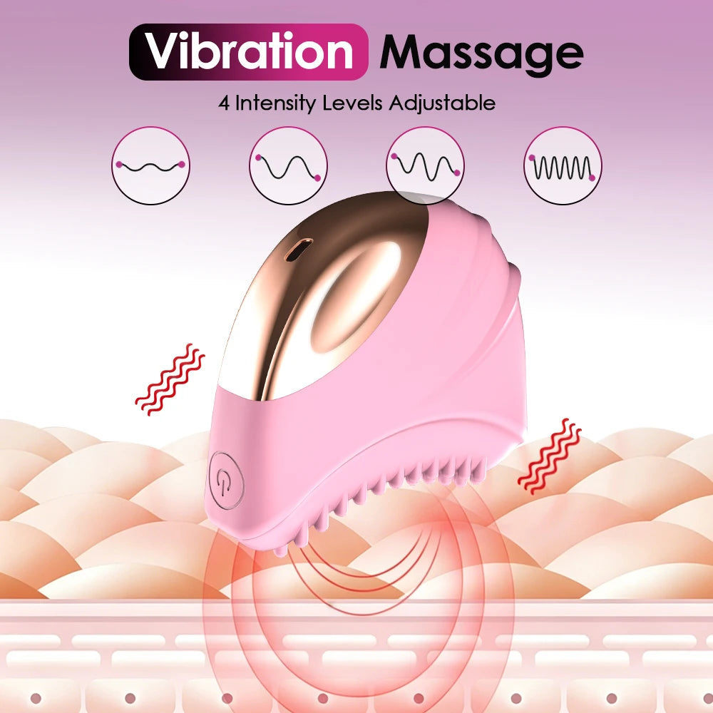 Electric Vibrating Body Contour Massage Brush for Exfoliation and Skincare - 3