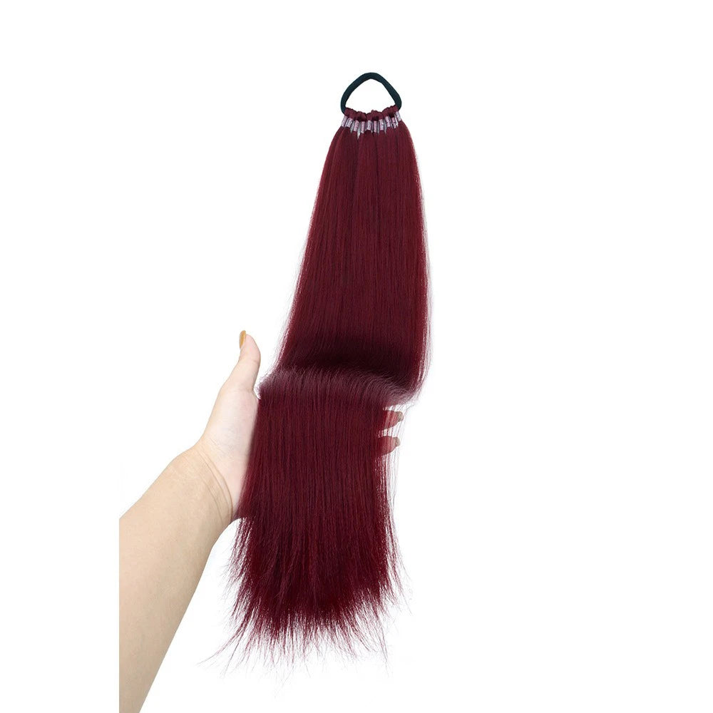 22-Inch Long Straight Synthetic Hair Ponytail Extension