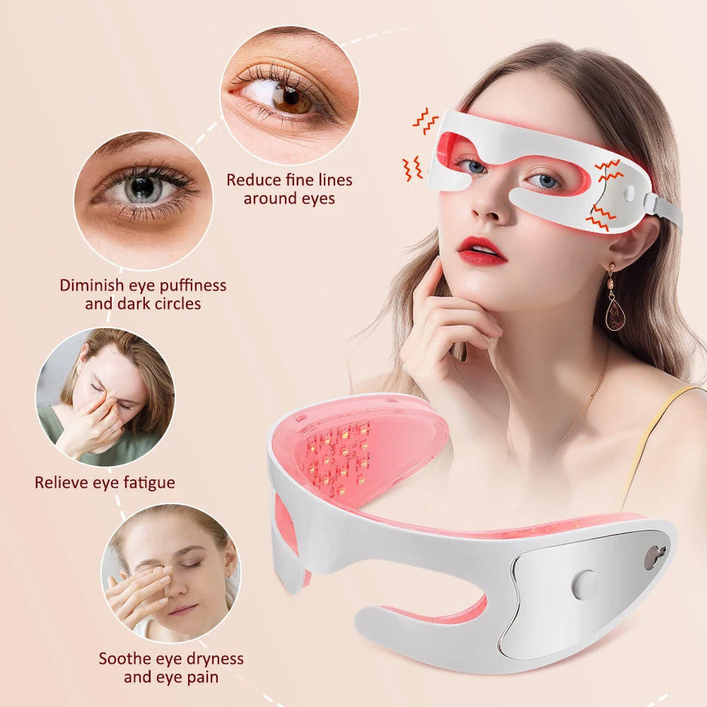 3D LED Red Light Therapy Eye Massager for Fatigue and Dark Circles - 1