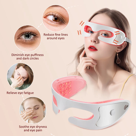 3D LED Red Light Therapy Eye Massager for Fatigue and Dark Circles