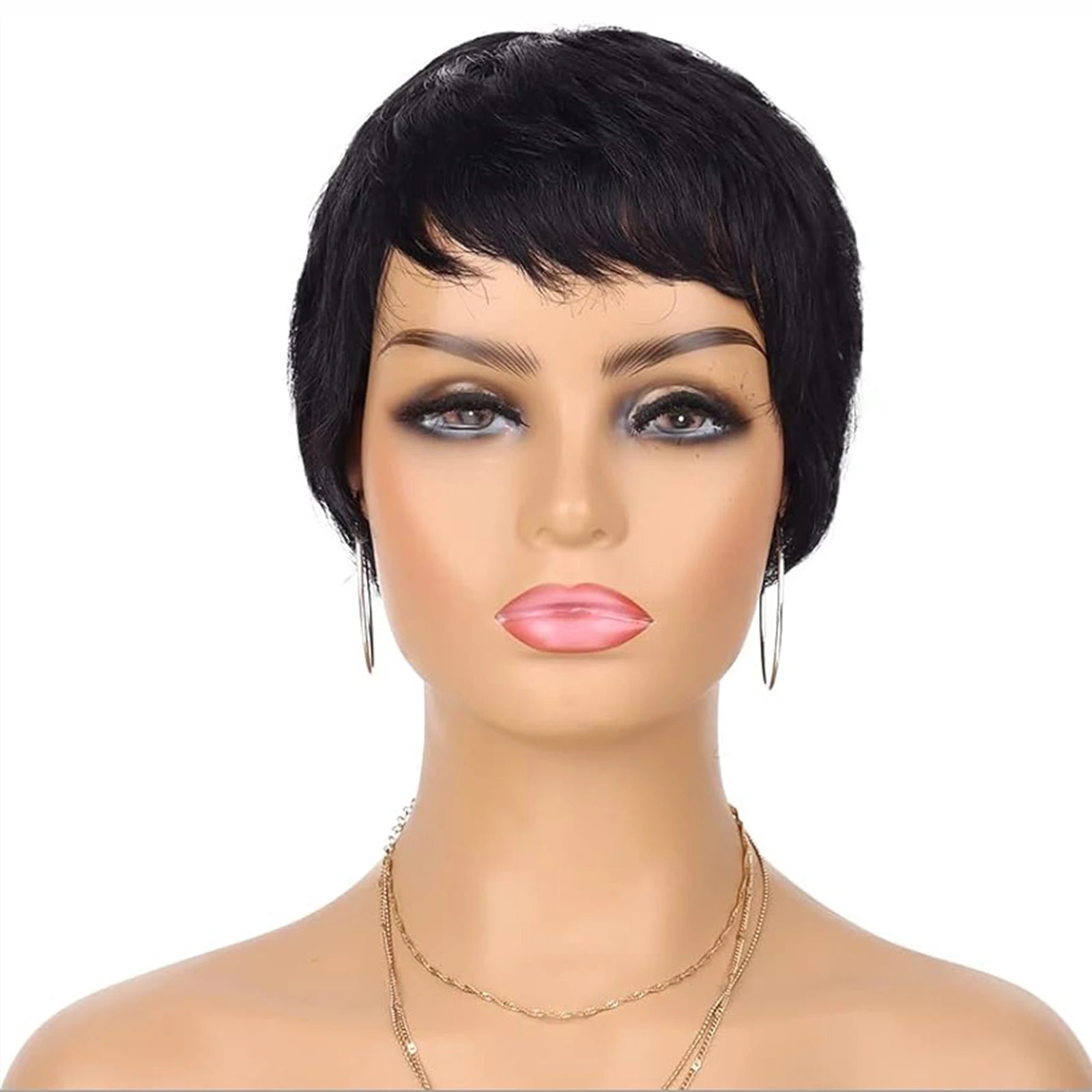 Short Layered Human Hair Pixie Cut Wig - 11