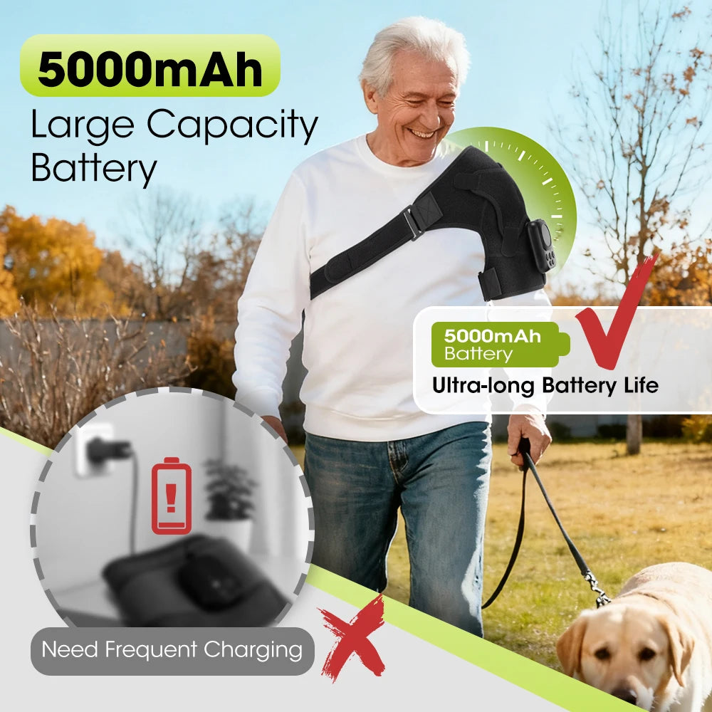 Cordless Heated Shoulder Massage Brace with App Control and Vibration