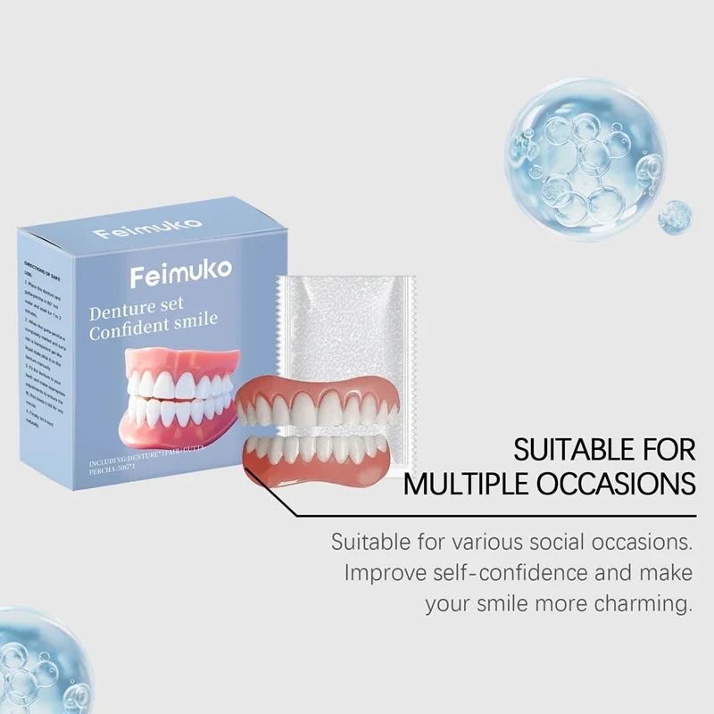 Temporary Silicone Dentures for Missing or Broken Teeth Comfort Fit - 12