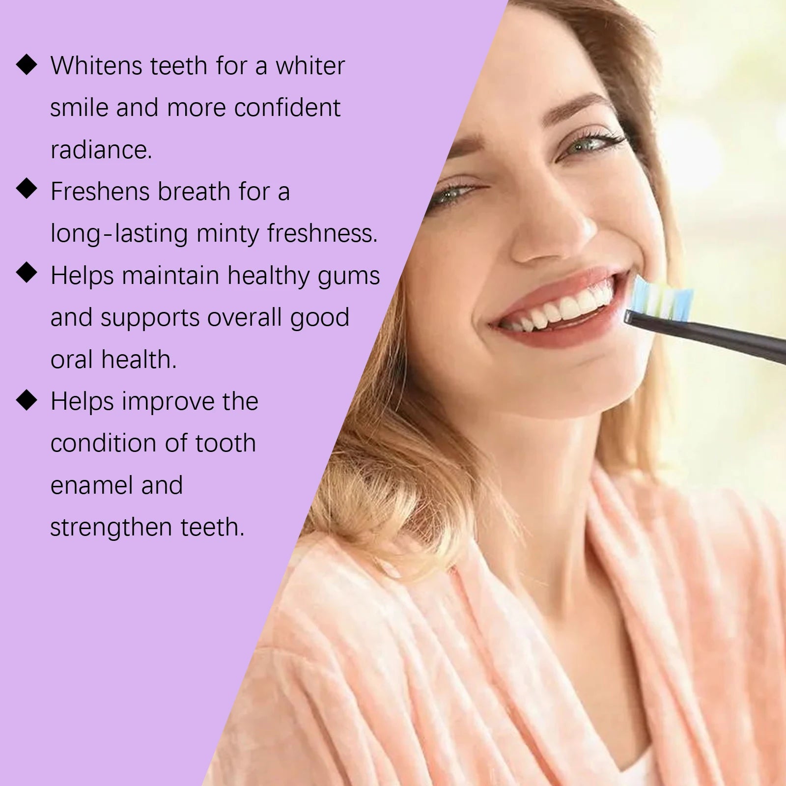 Purple Teeth Whitening Toothpaste for Stain Removal and Fresh Breath - 11