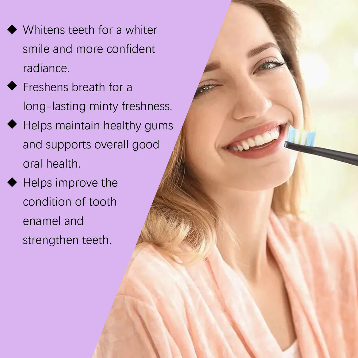 Purple Teeth Whitening Toothpaste for Stain Removal and Fresh Breath