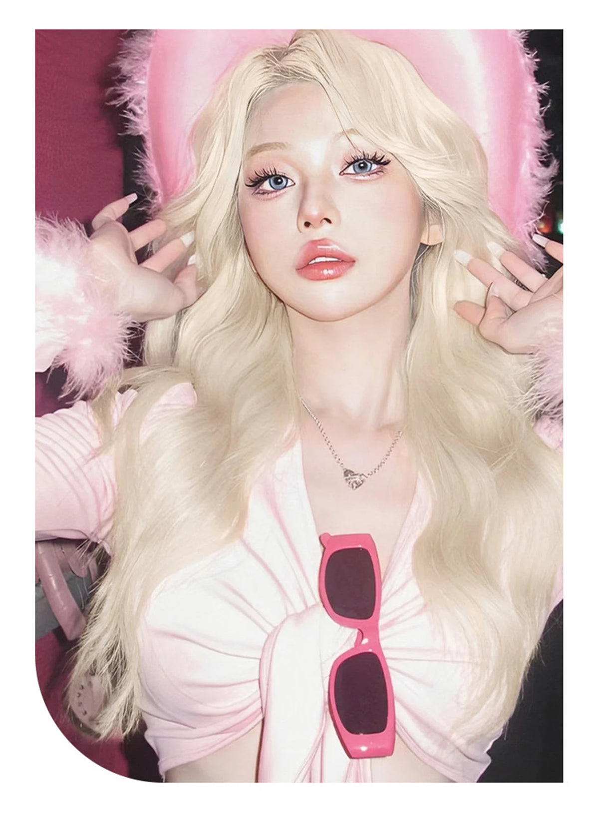 Long Wavy Synthetic Wig with Bangs for Daily Wear and Cosplay