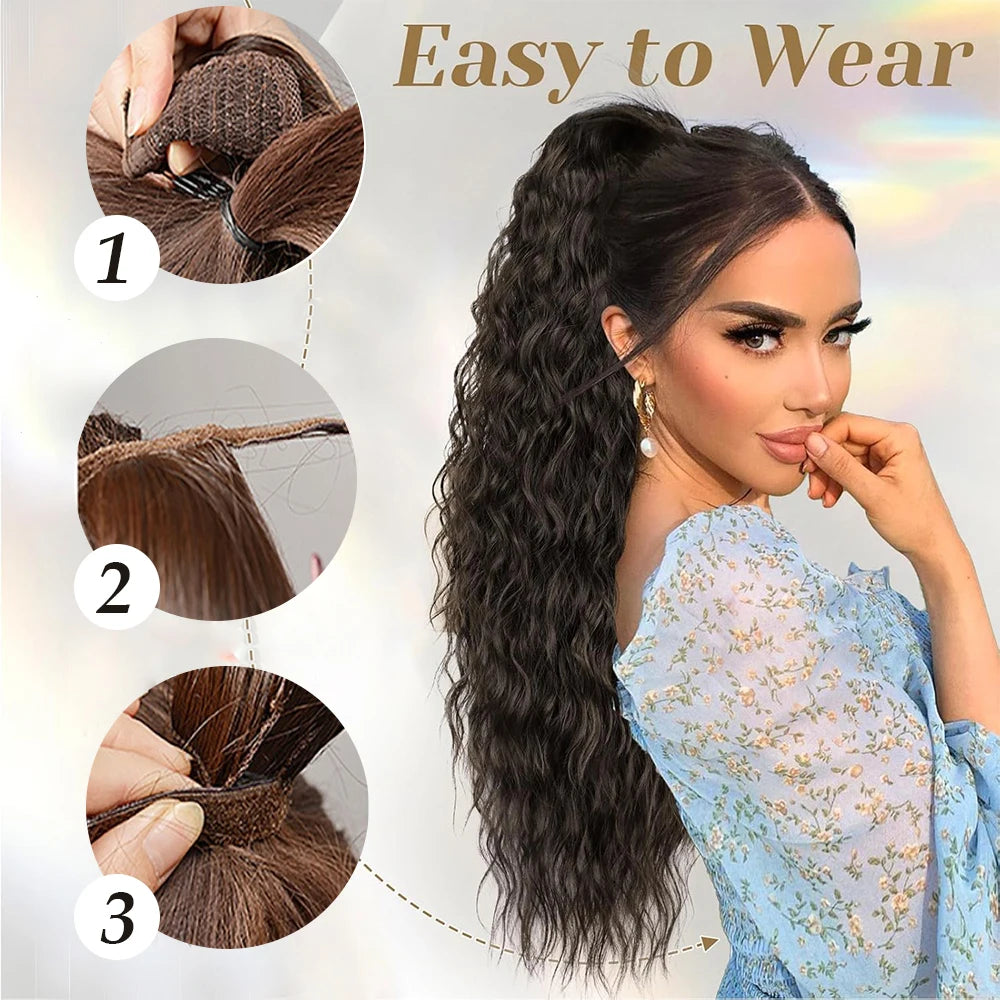 Curly Drawstring Ponytail Hair Extension for Instant Volume and Length - 5