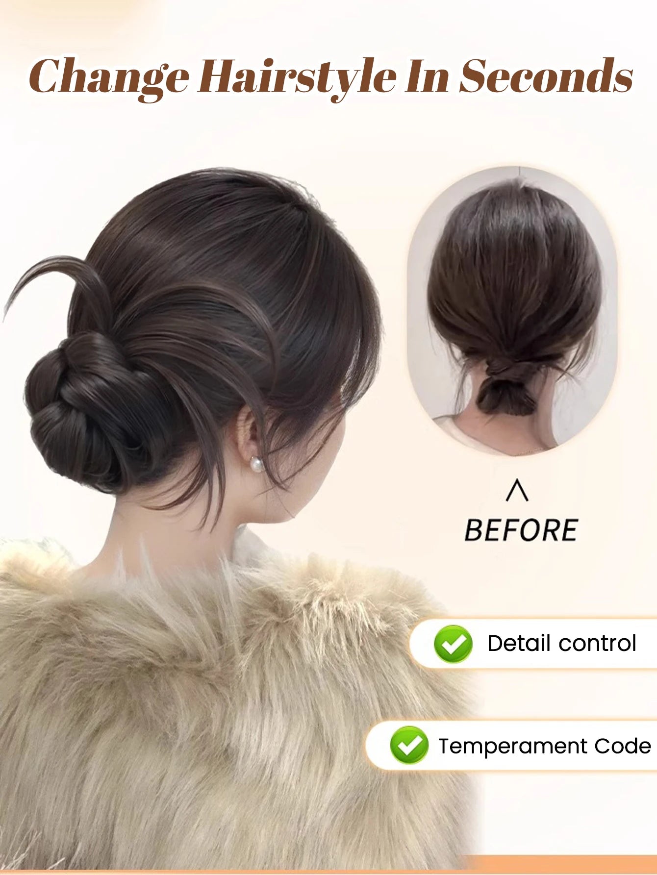 Messy Wavy Claw Clip Hair Bun for Instant Volume - 2