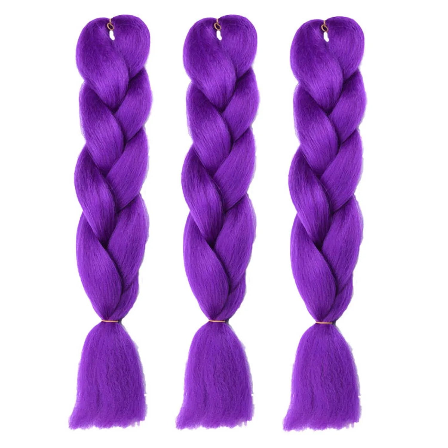 24-Inch Synthetic Purple Braiding Hair Extensions - 4