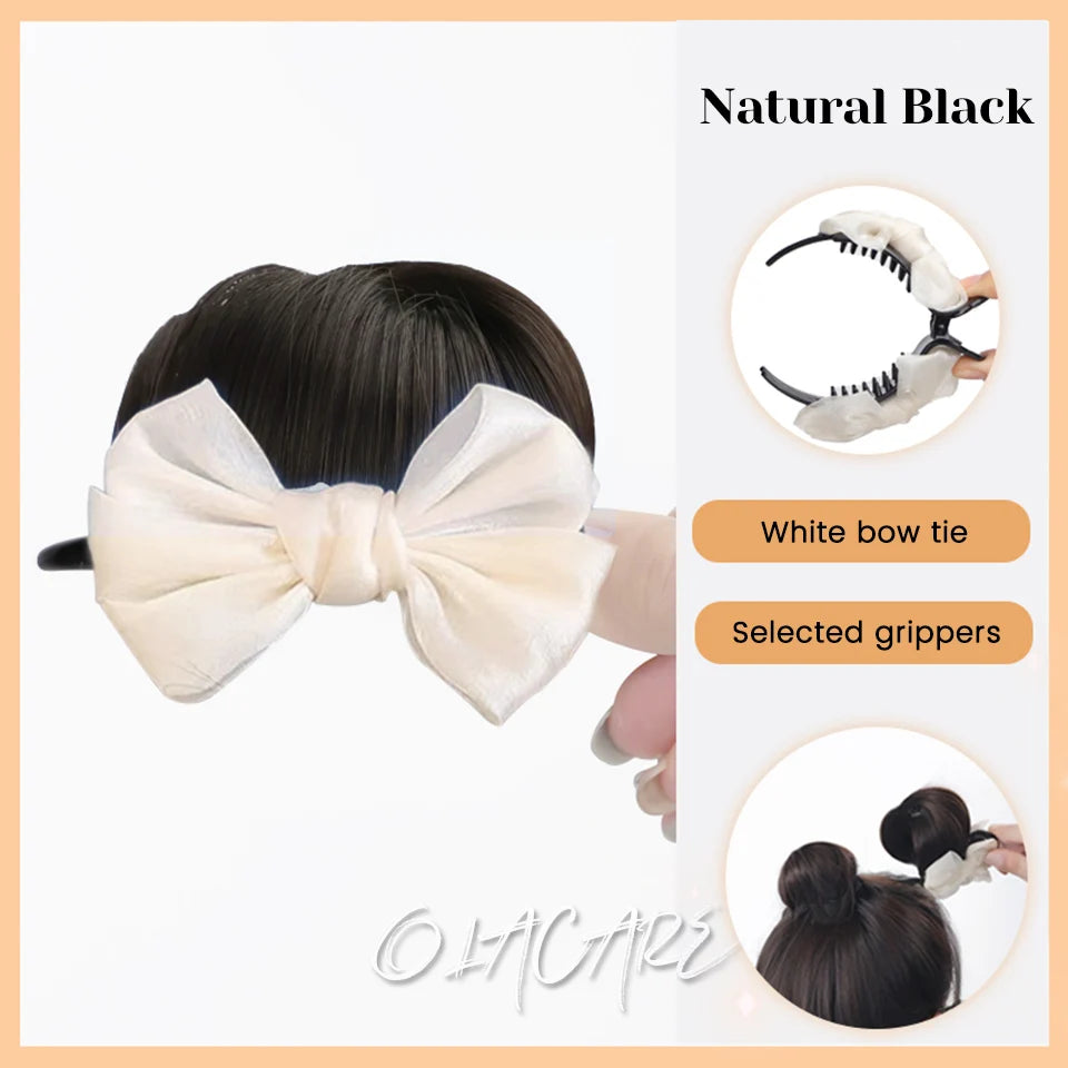 Synthetic Flower Bud Hair Bun Extension with Claw Clip - 22