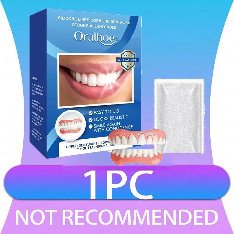 Natural Silicone Dentures Set for Instant Comfortable Smile Restoration - 9