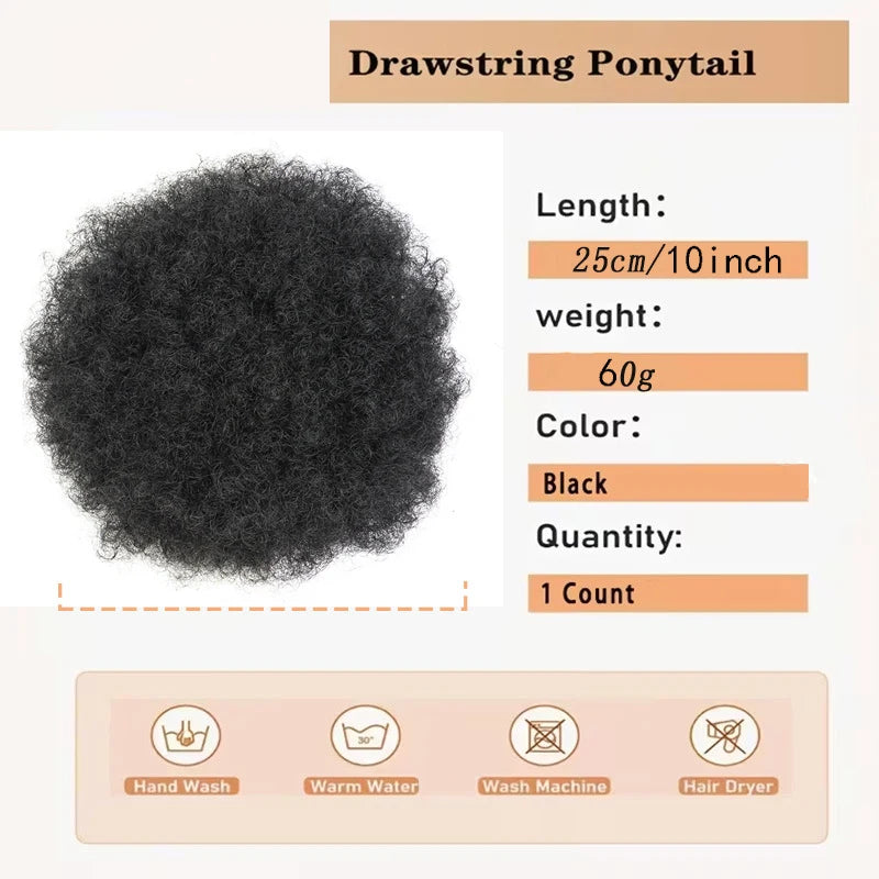 Afro Curly Drawstring Bun Hair Extension